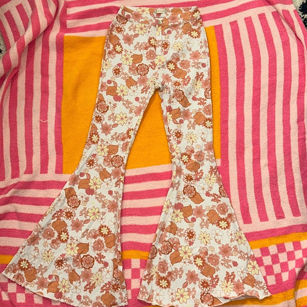 Altard State flower print high waisted Bell bottom jeans